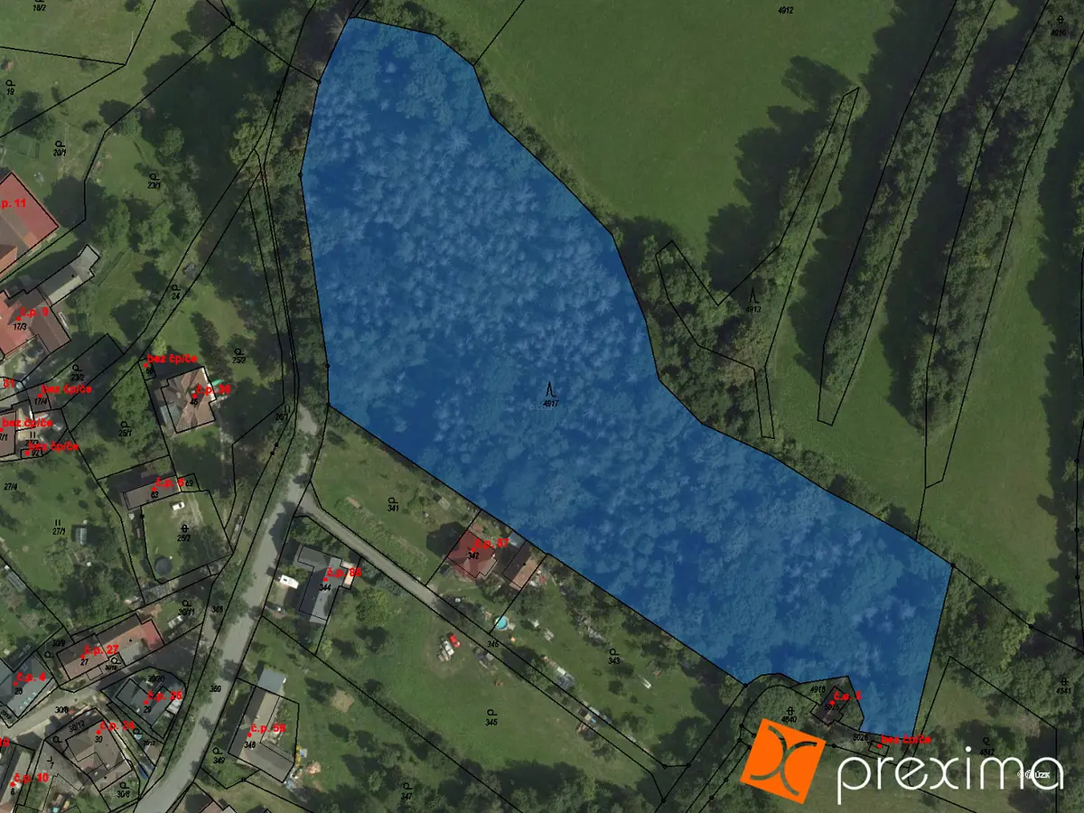 Prodej pozemku 943 m², Prosetín u Bystřice nad Pernštejnem · Prosetín