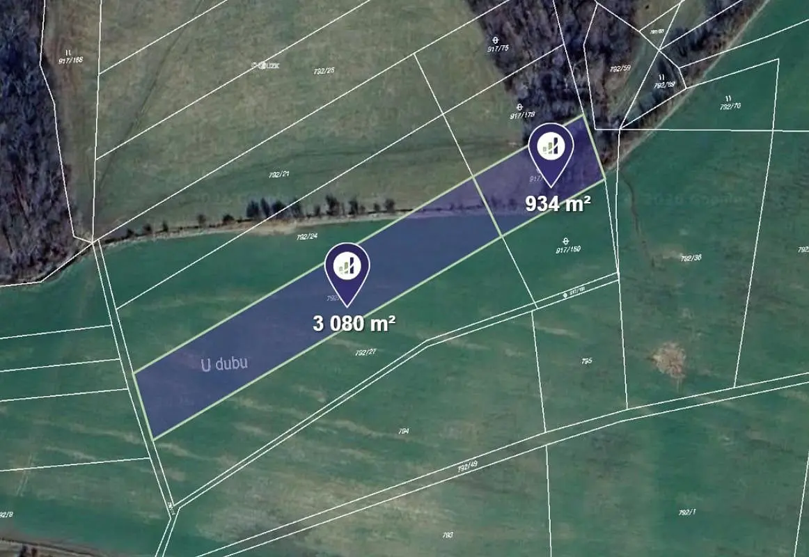 Prodej pozemku 4448 m², Biskupice · okres Zlín