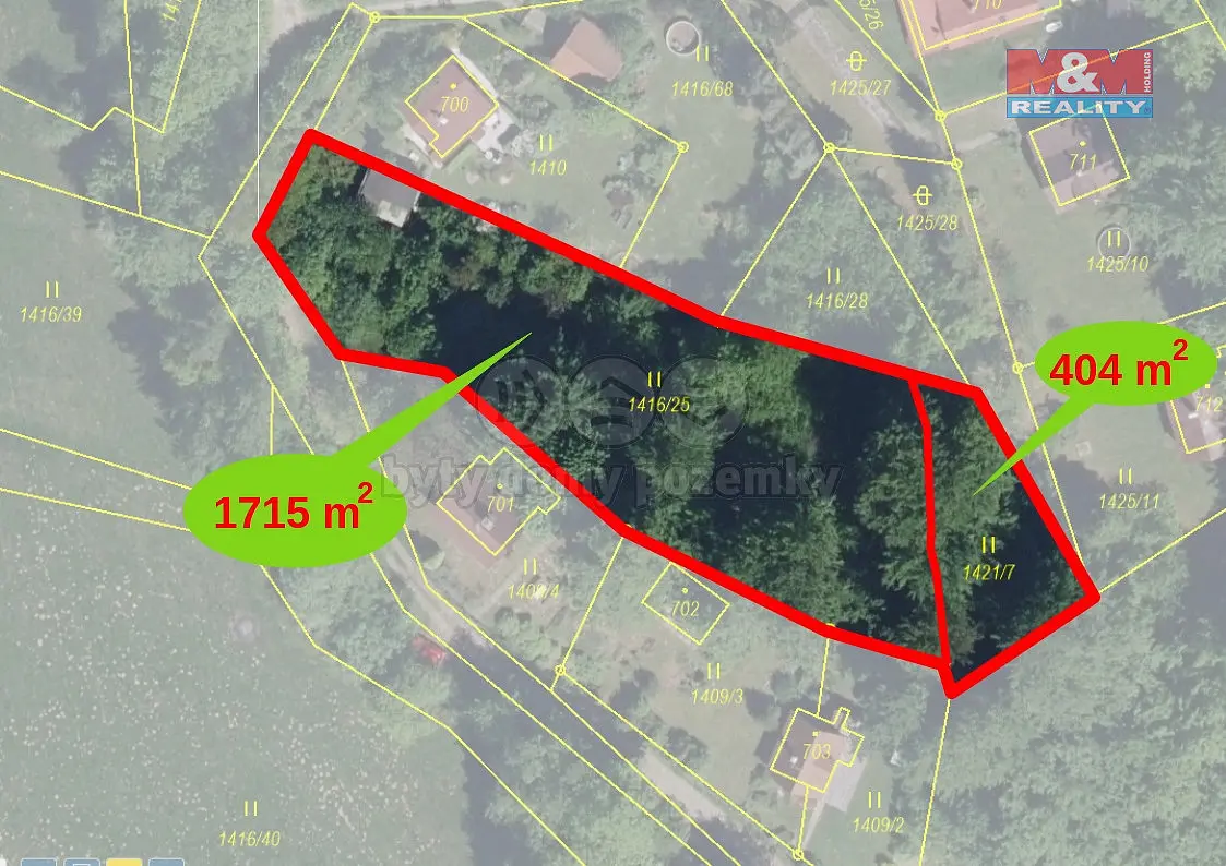 Prodej pozemku 2119 m², Nýdek · okres Frýdek-Místek
