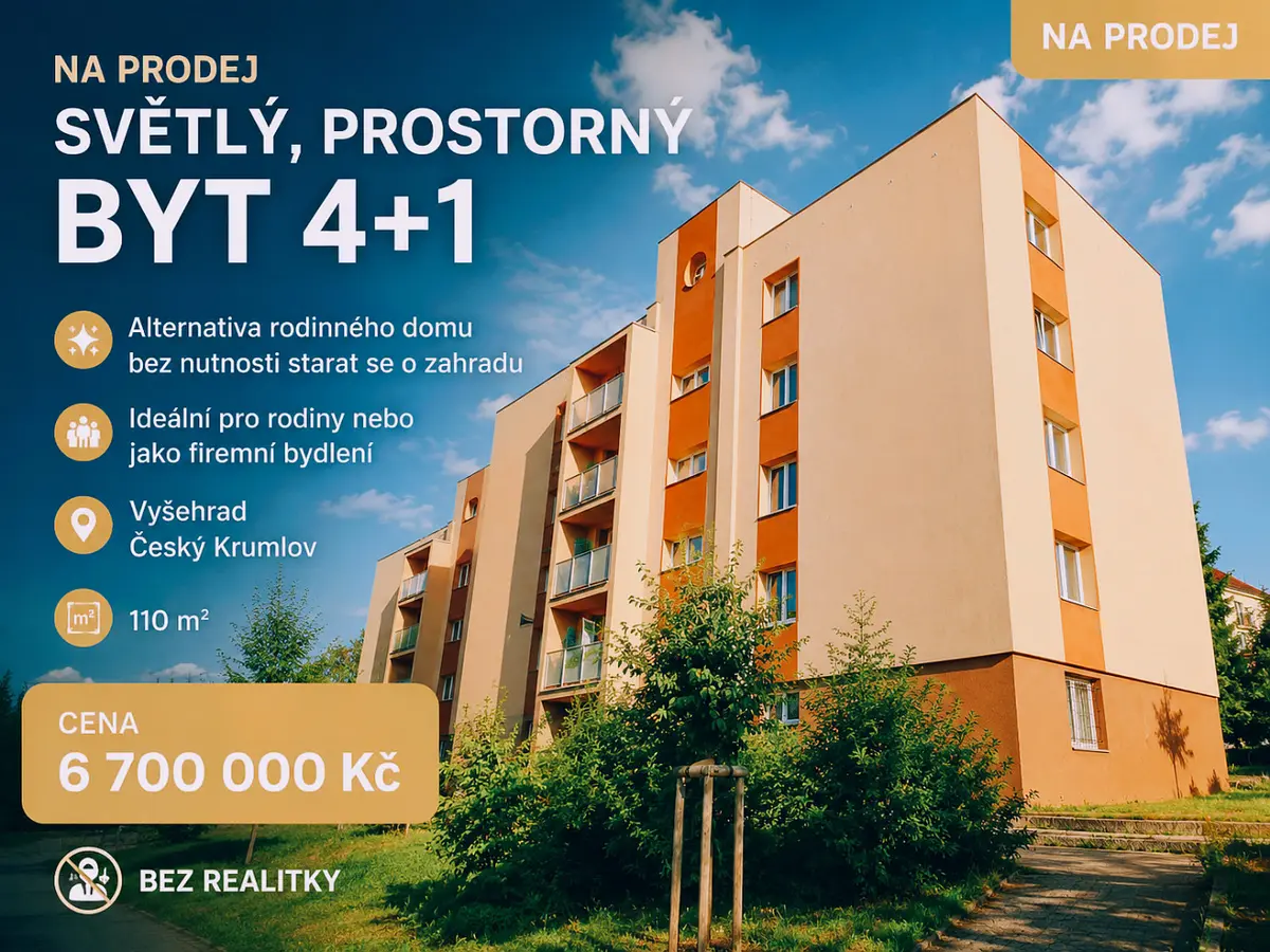 Prodej bytu 4+1 106 m², Vyšehradská · Český Krumlov