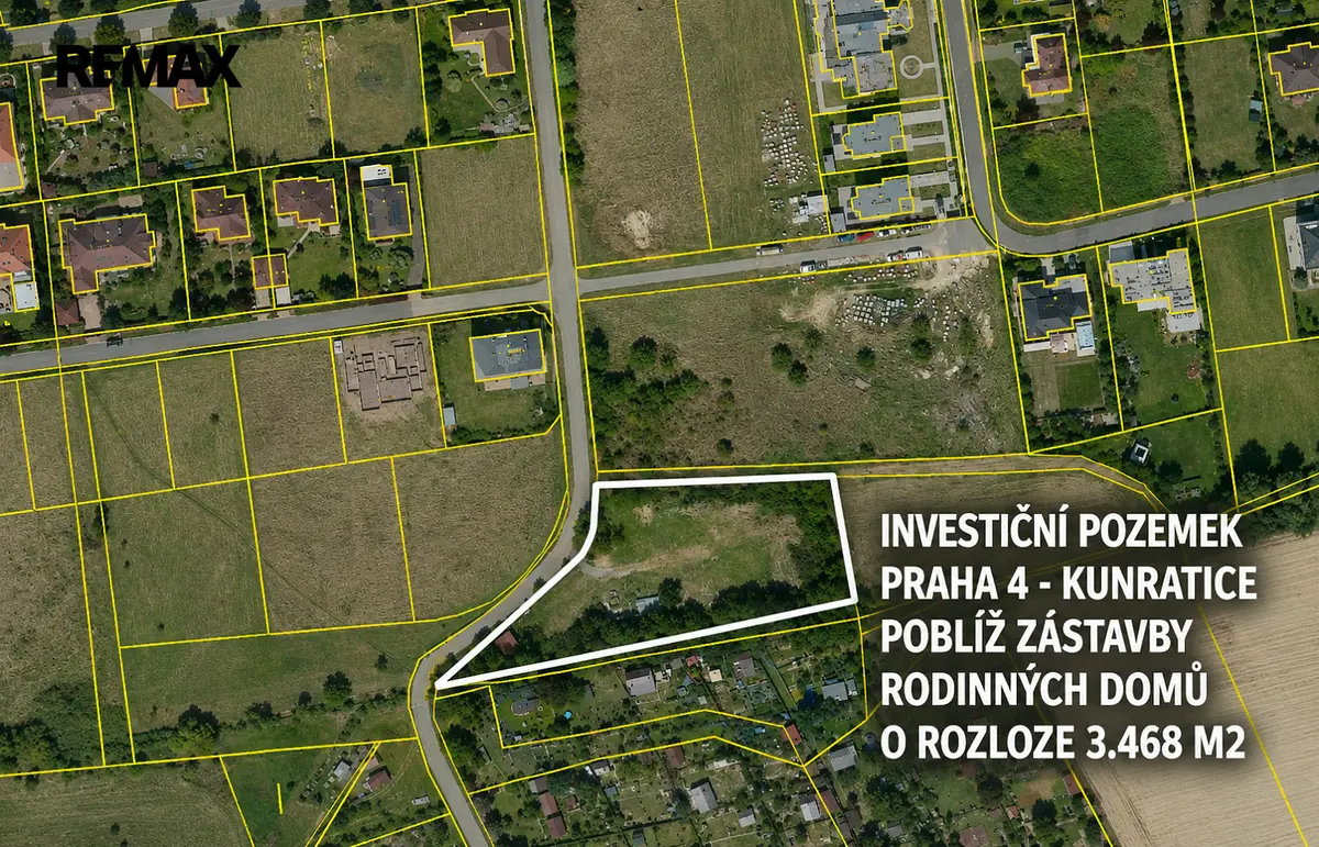 Prodej pozemku 3468 m², Na jahodách · Kunratice