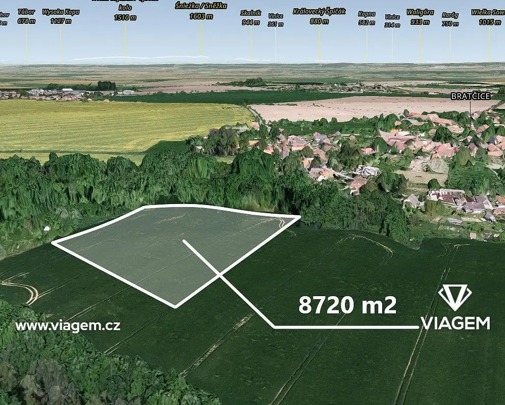 Prodej pozemku 2361 m², Bratčice · okres Kutná Hora