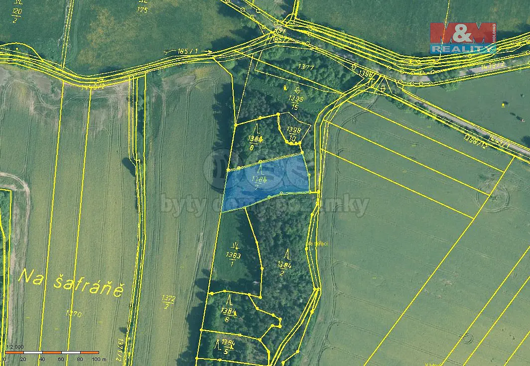 Prodej pozemku 3594 m², Skály · okres Písek
