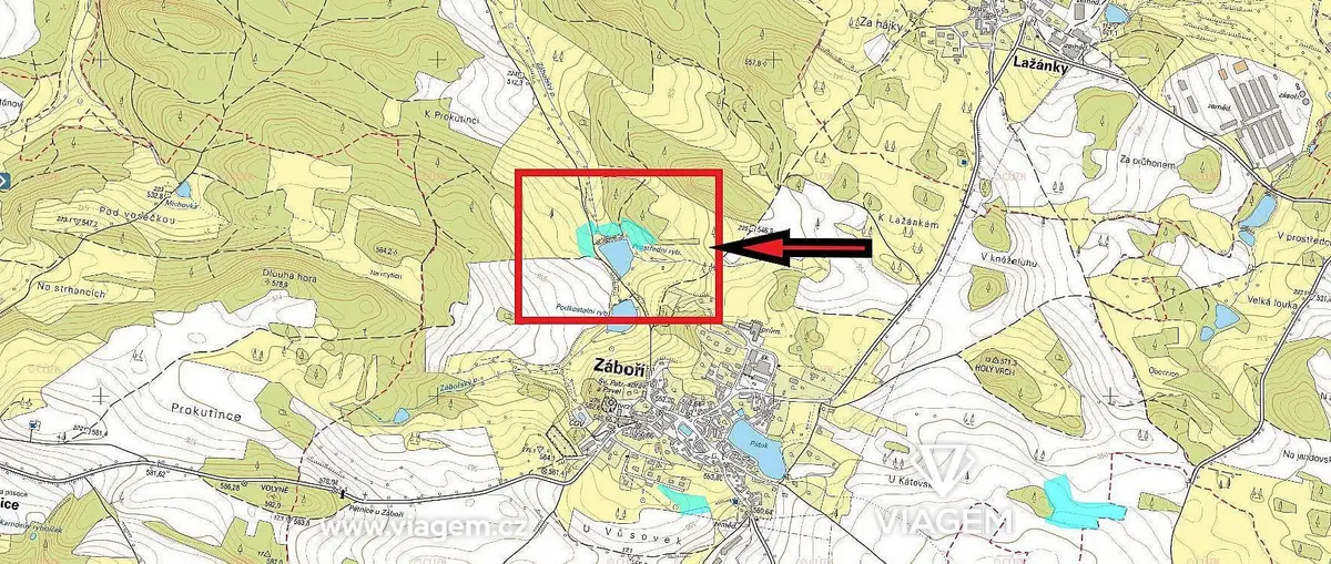 Prodej pozemku 5523 m², Záboří · okres Strakonice