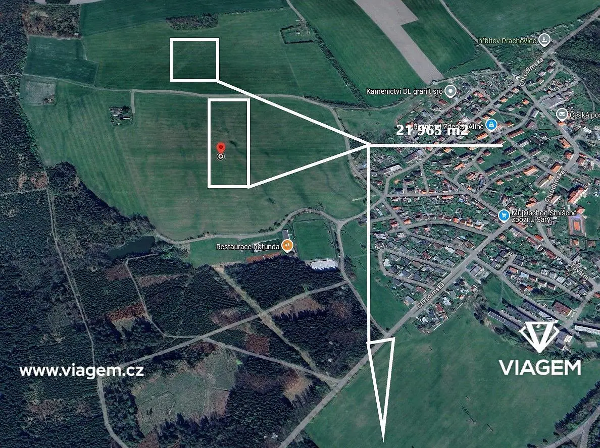 Prodej pozemku 6589 m², Prachovice · okres Chrudim