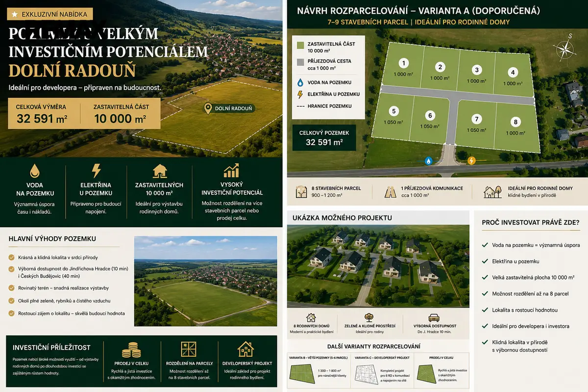 Prodej pozemku 591 m², Jindřichův Hradec