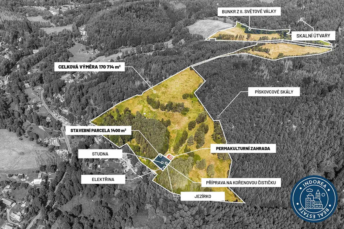 Prodej pozemku 170714 m², Srbská Kamenice · okres Děčín