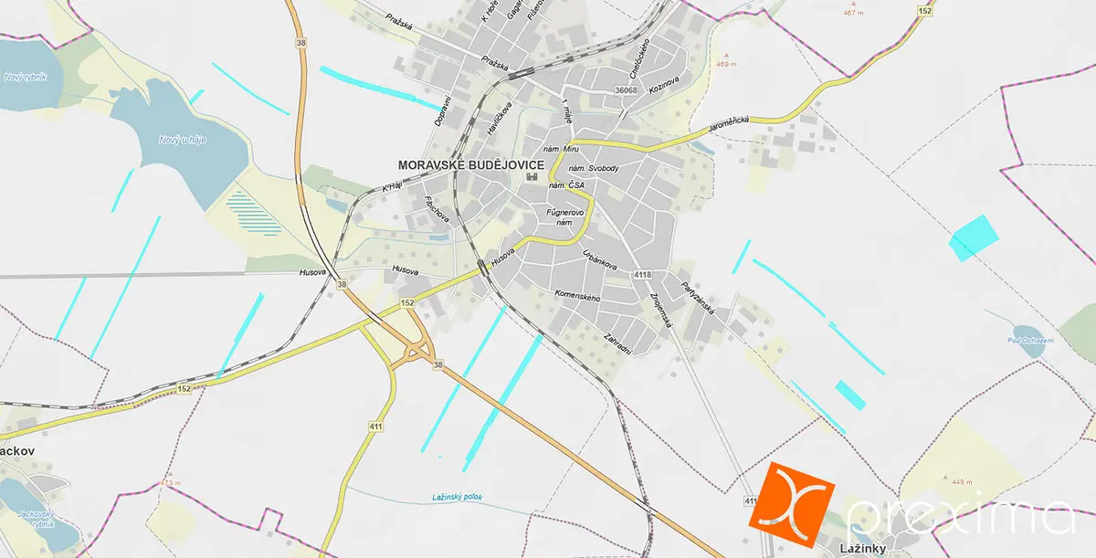 Prodej pozemku 15464 m², Moravské Budějovice · okres Třebíč
