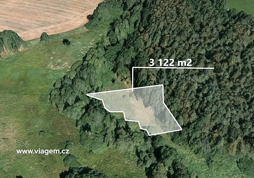 Prodej pozemku 3122 m², Víska · Čmelíny