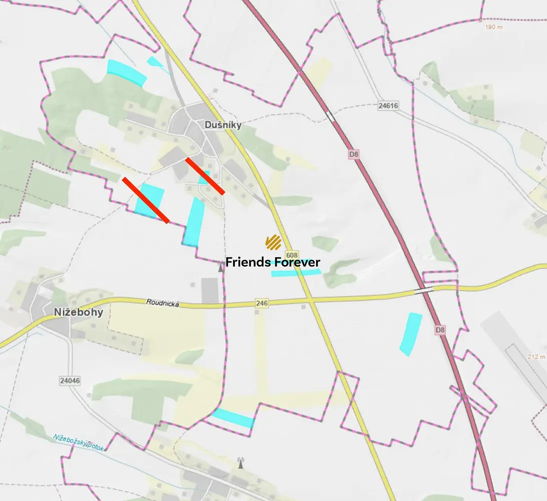 Prodej pozemku 15071 m², Dušníky · okres Litoměřice