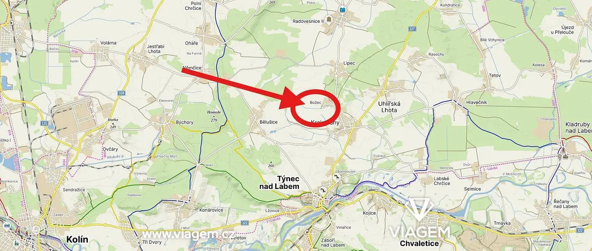Prodej pozemku 1424 m², Krakovany · okres Kolín