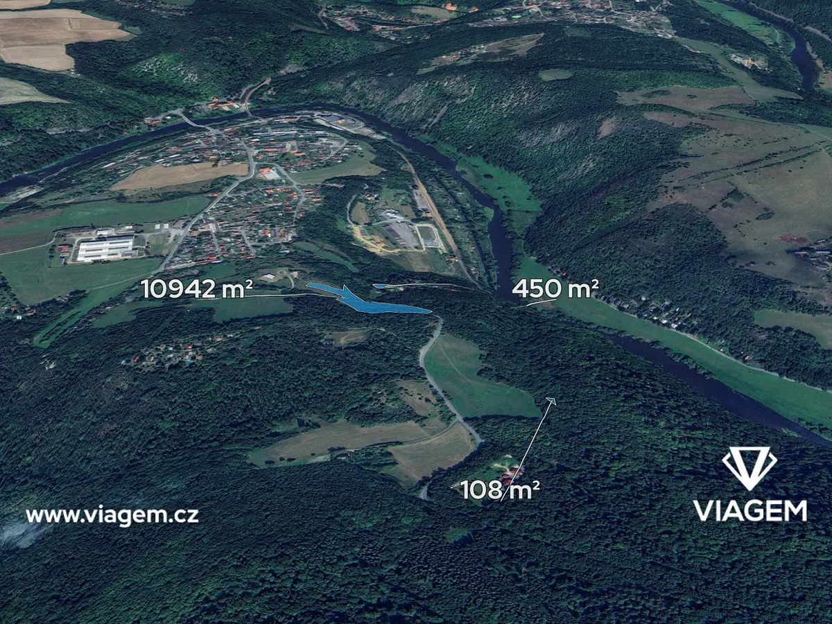 Prodej pozemku 8625 m², Roztoky u Křivoklátu · Roztoky