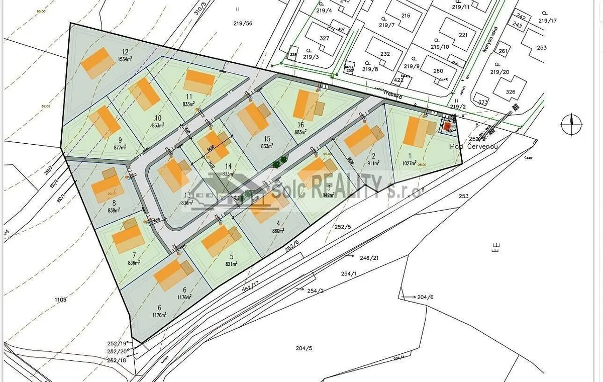 Prodej pozemku 216 m², Narysov · okres Příbram