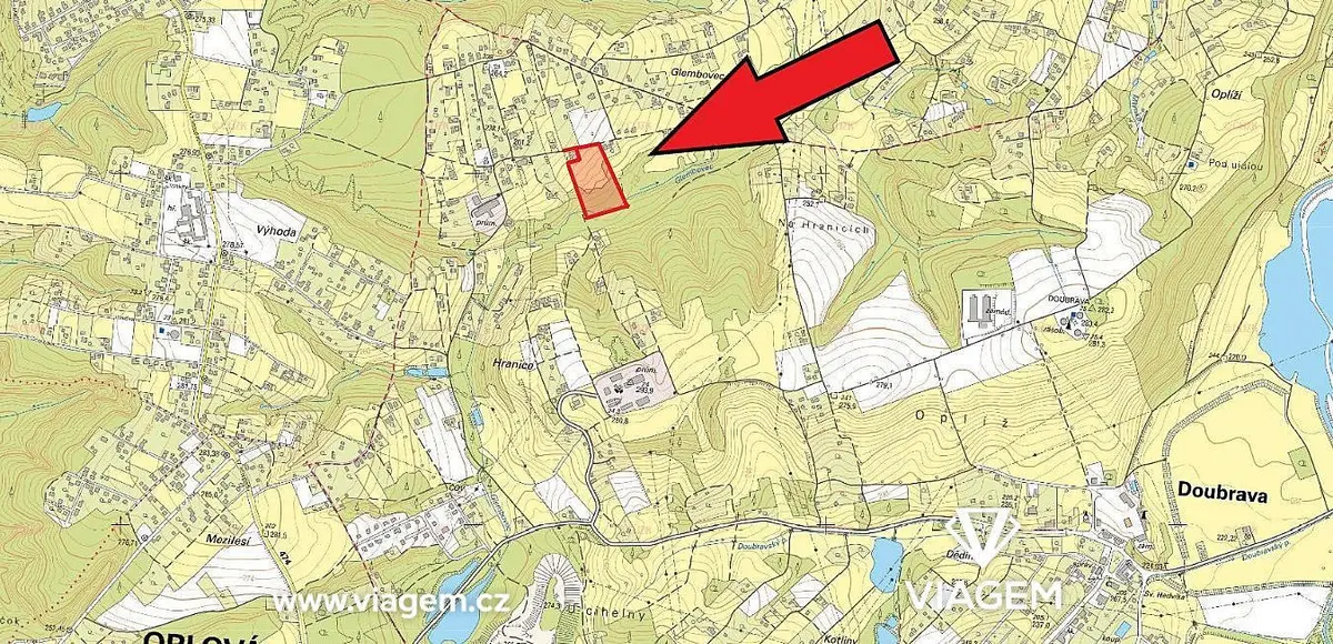 Prodej pozemku 1219 m², Doubrava · okres Karviná
