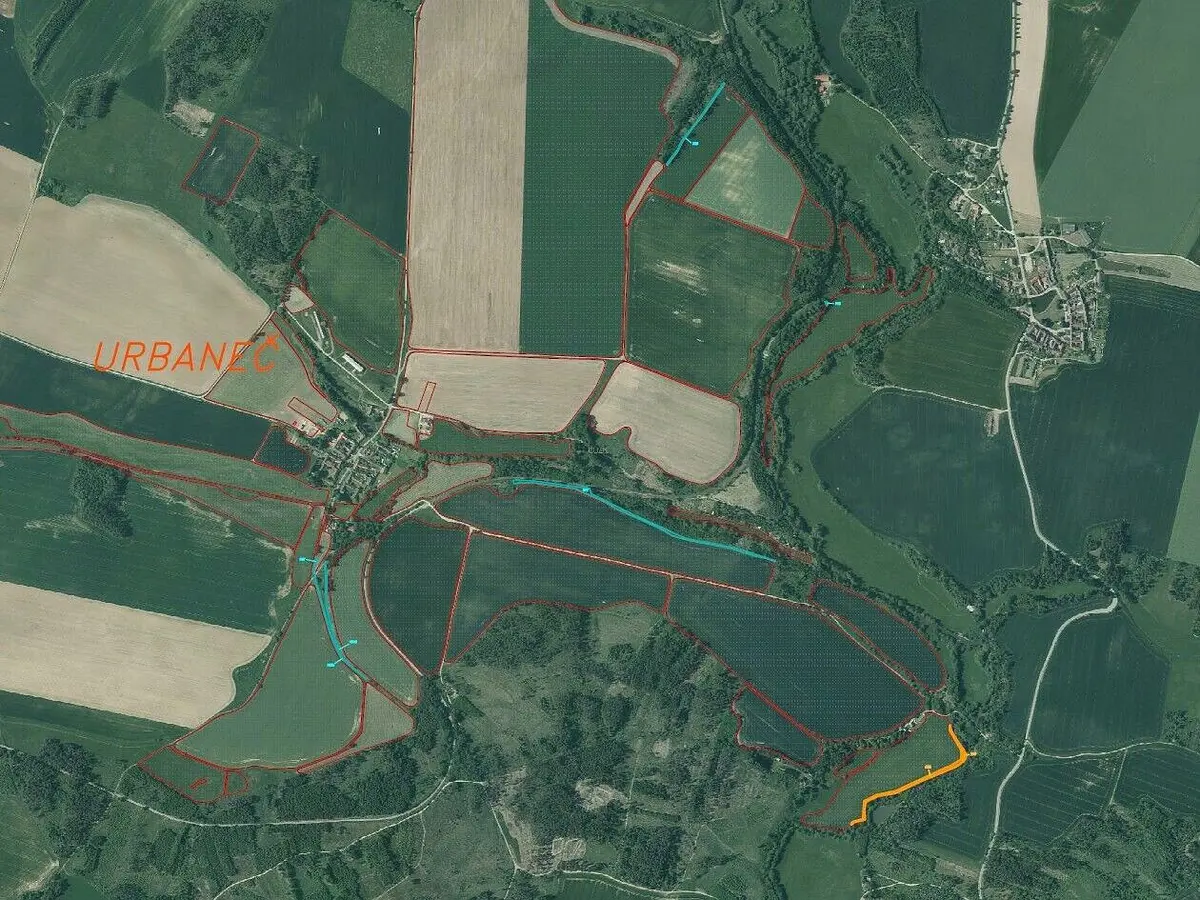 Prodej pozemku 7060 m², Urbaneč · Peč