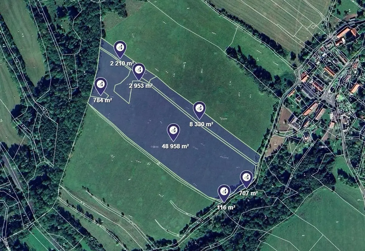 Prodej pozemku 64058 m², Knínice u Touchořin · Lovečkovice