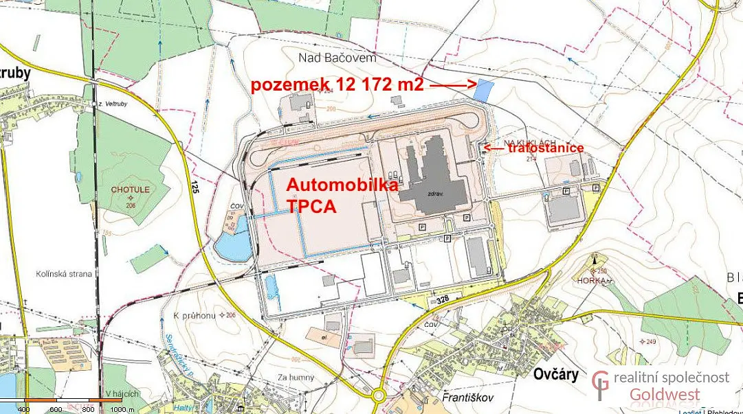 Prodej pozemku 12172 m², Ovčáry · okres Kolín