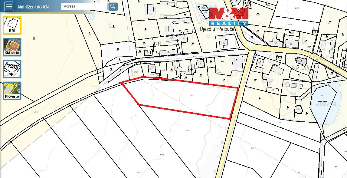 Prodej pozemku 659 m², Újezd u Přelouče · okres Pardubice