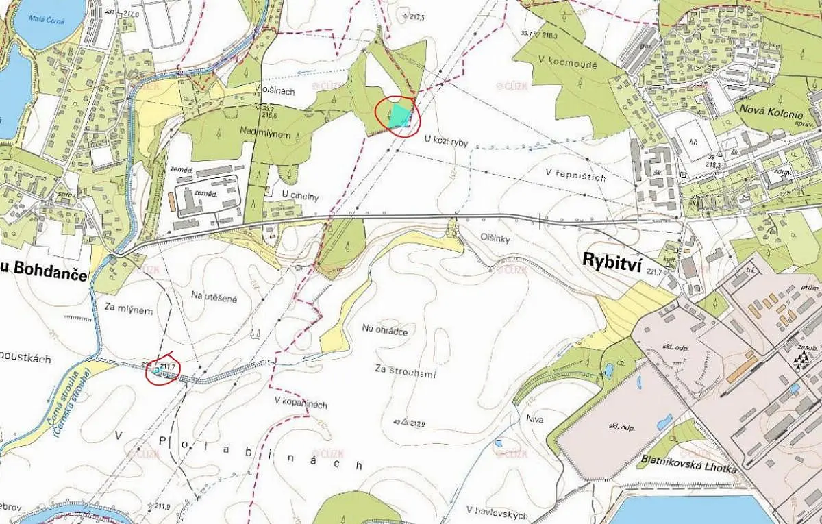 Prodej pozemku 460 m², Černá u Bohdanče