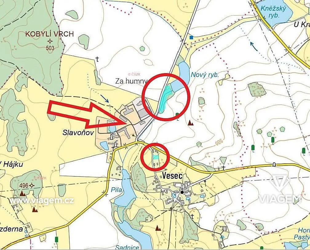 Prodej pozemku 3108 m², Kovářov · okres Písek