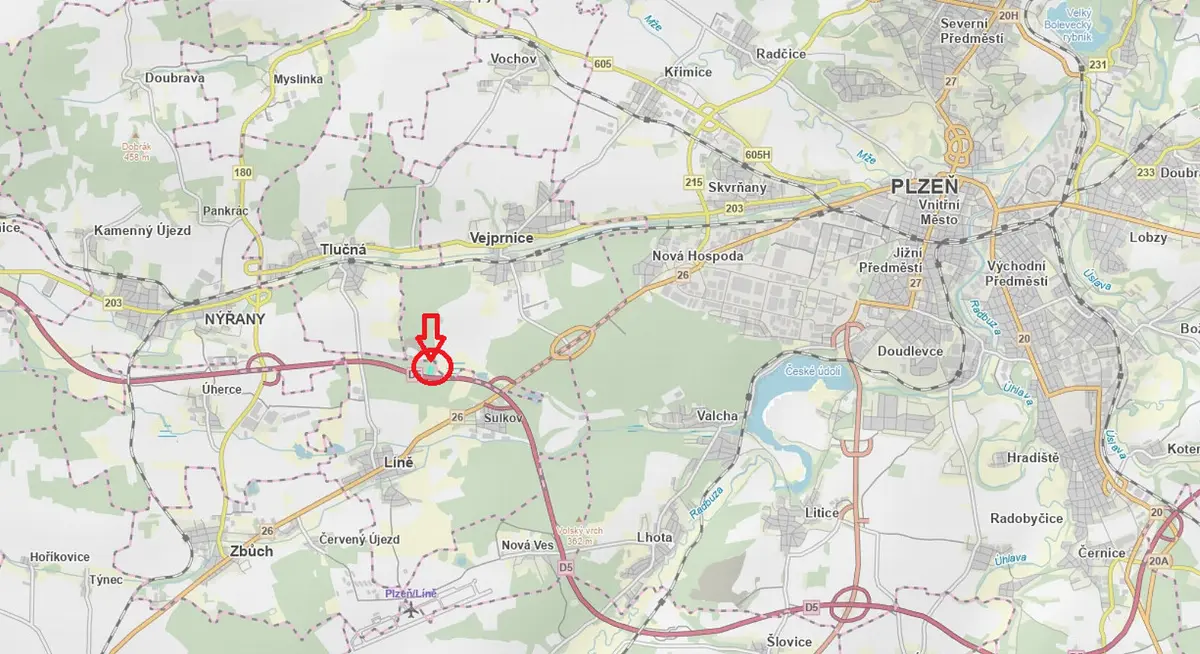 Prodej pozemku 425 m², Líně - Nýřany