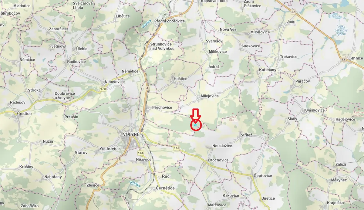 Prodej pozemku 918 m², Milejovice - Drnovice