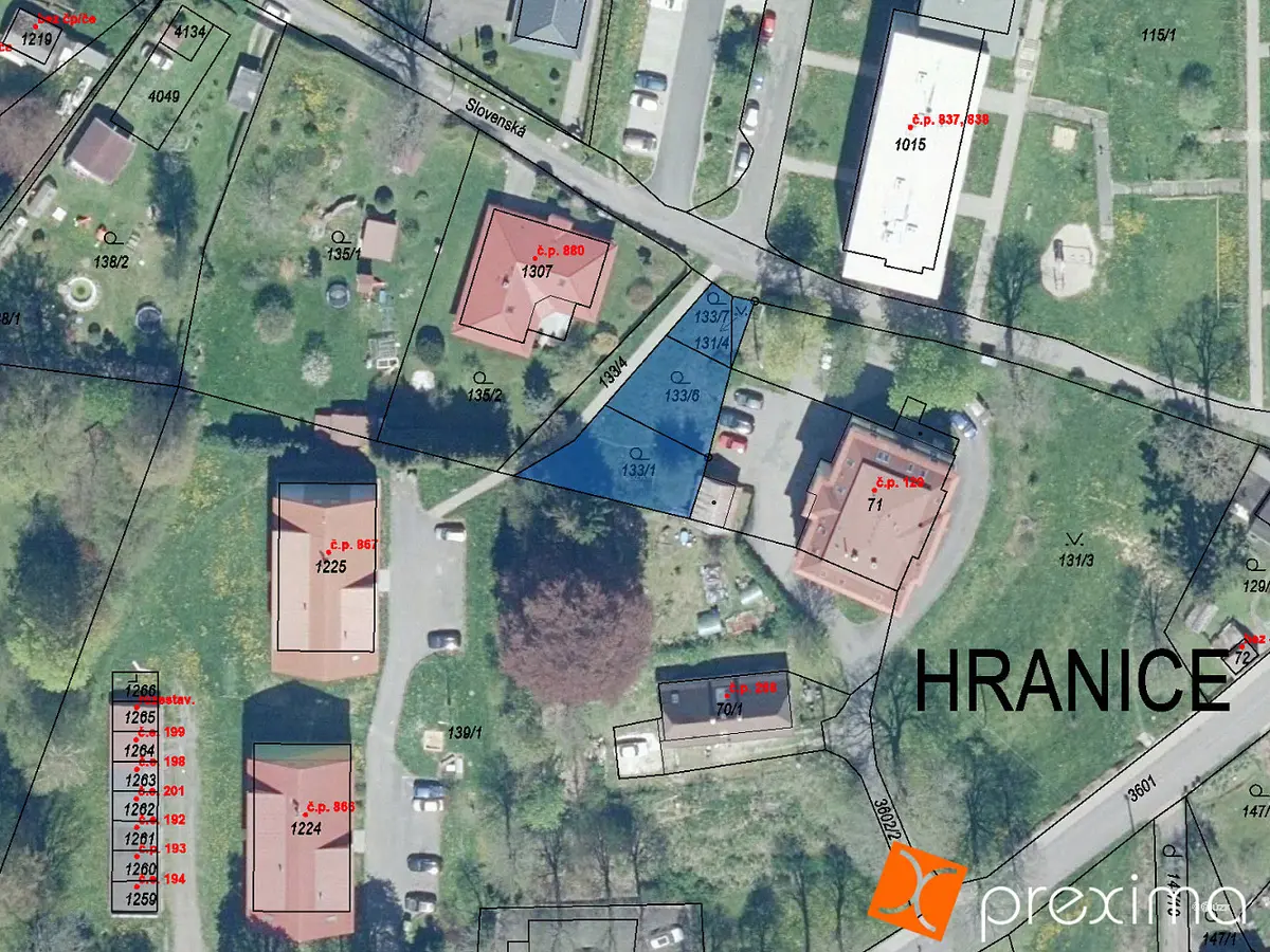 Prodej pozemku 427 m², Hranice · okres Cheb