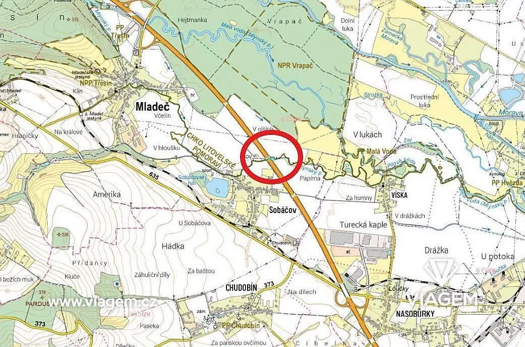 Prodej pozemku 1028 m², Sobáčov · Mladeč