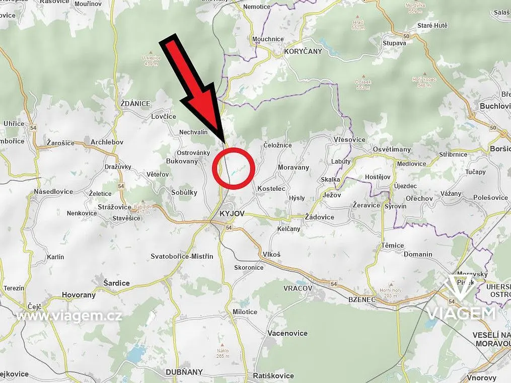 Prodej pozemku 844 m², Kyjov · okres Hodonín