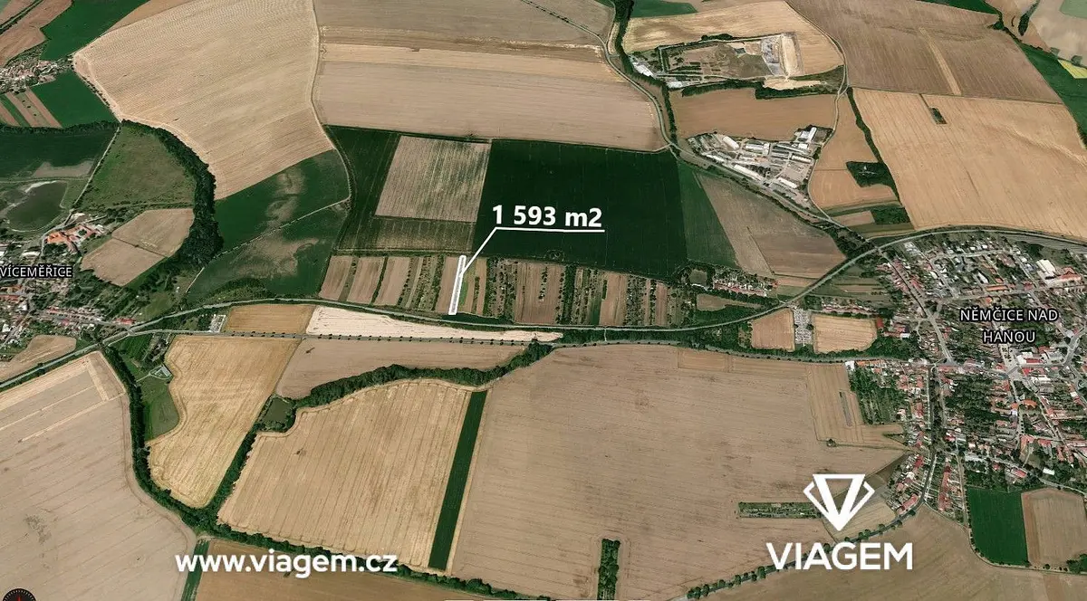 Prodej pozemku 1593 m², Němčice nad Hanou · okres Prostějov