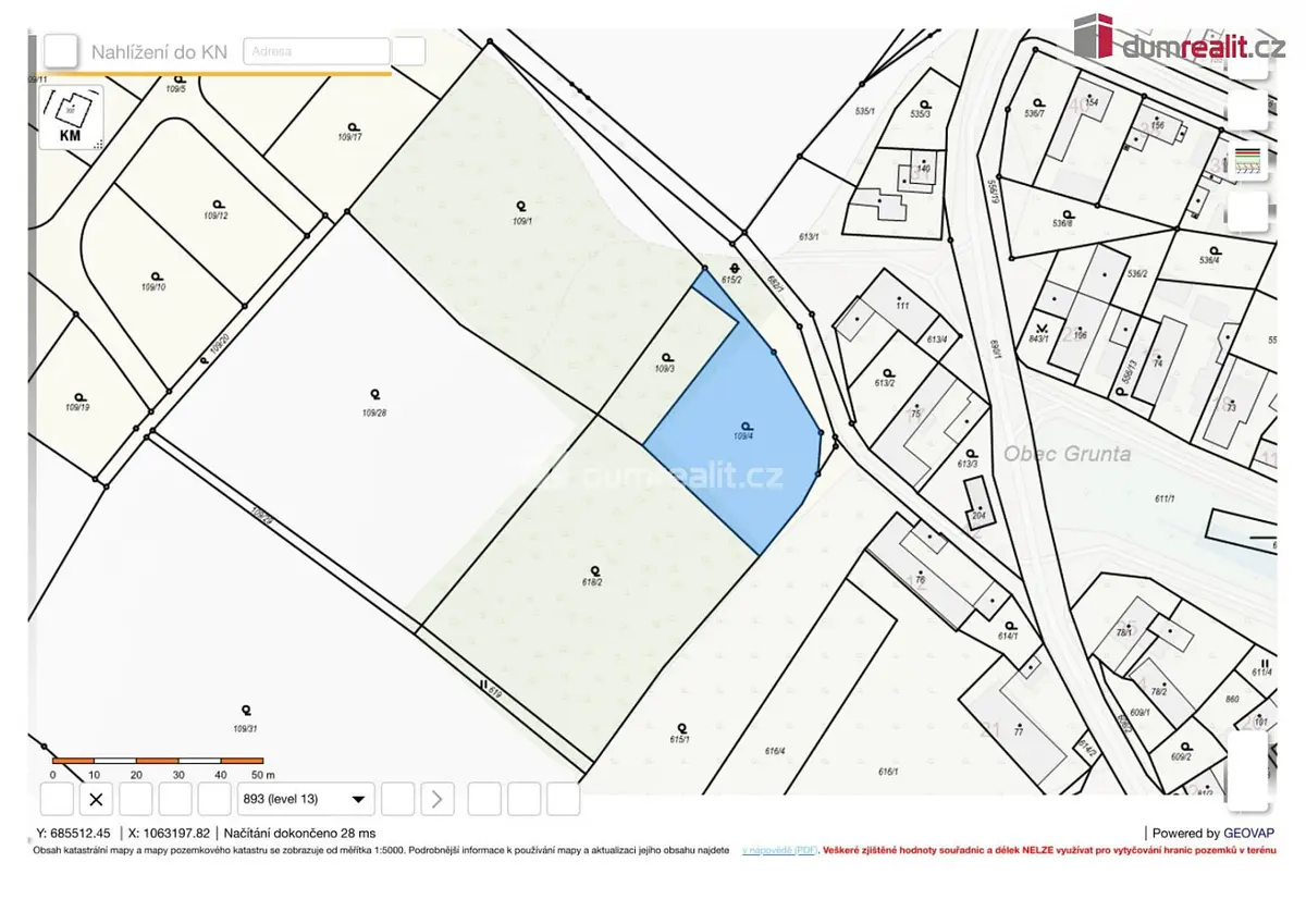 Prodej pozemku 4930 m², Grunta