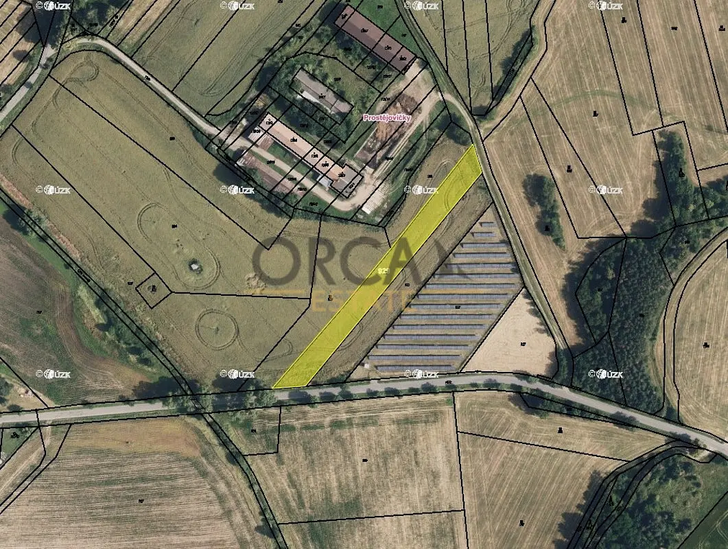 Prodej pozemku 3240 m², Prostějovičky · okres Prostějov