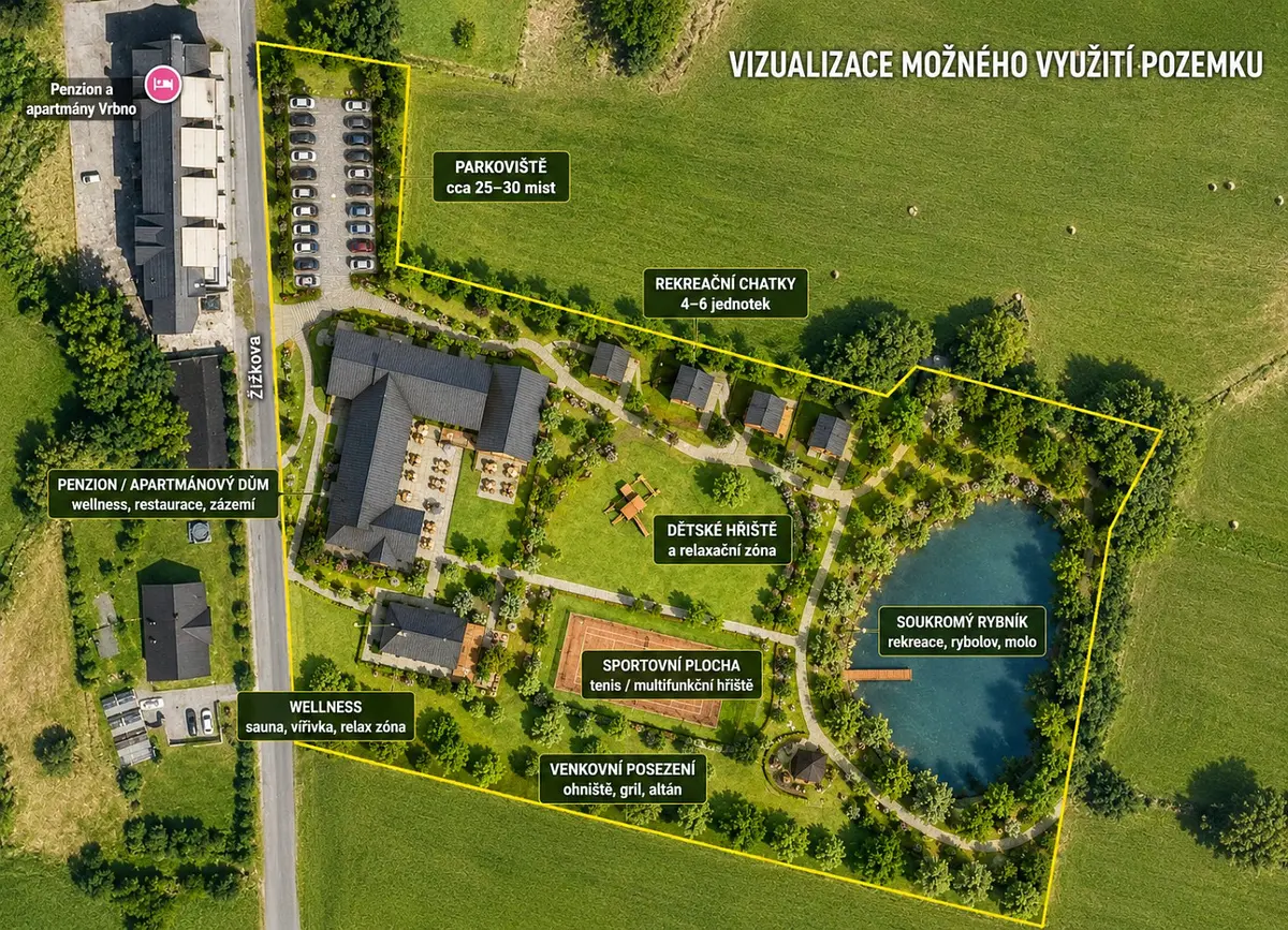 Prodej pozemku 8619 m², Žižkova · Vrbno pod Pradědem
