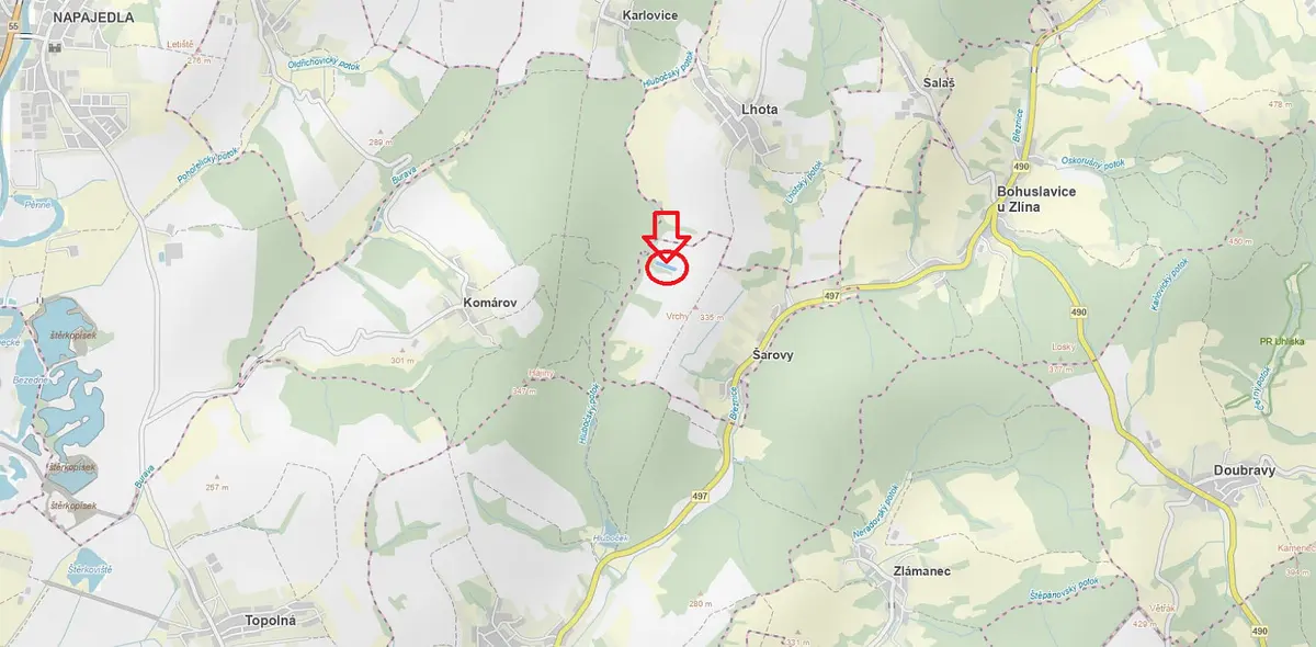 Prodej pozemku 1052 m², Lhota - Nová Huť