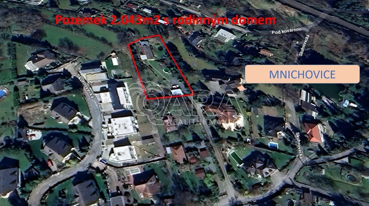 Prodej pozemku 2043 m², Skuhrovecká · Božkov u Mnichovic · Mnichovice