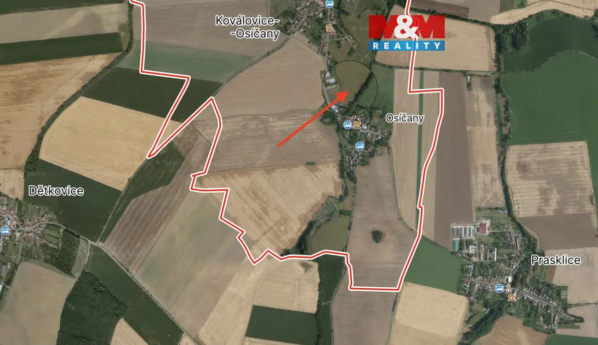 Prodej pozemku 236 m², Koválovice-Osíčany - Osíčany · okres Prostějov