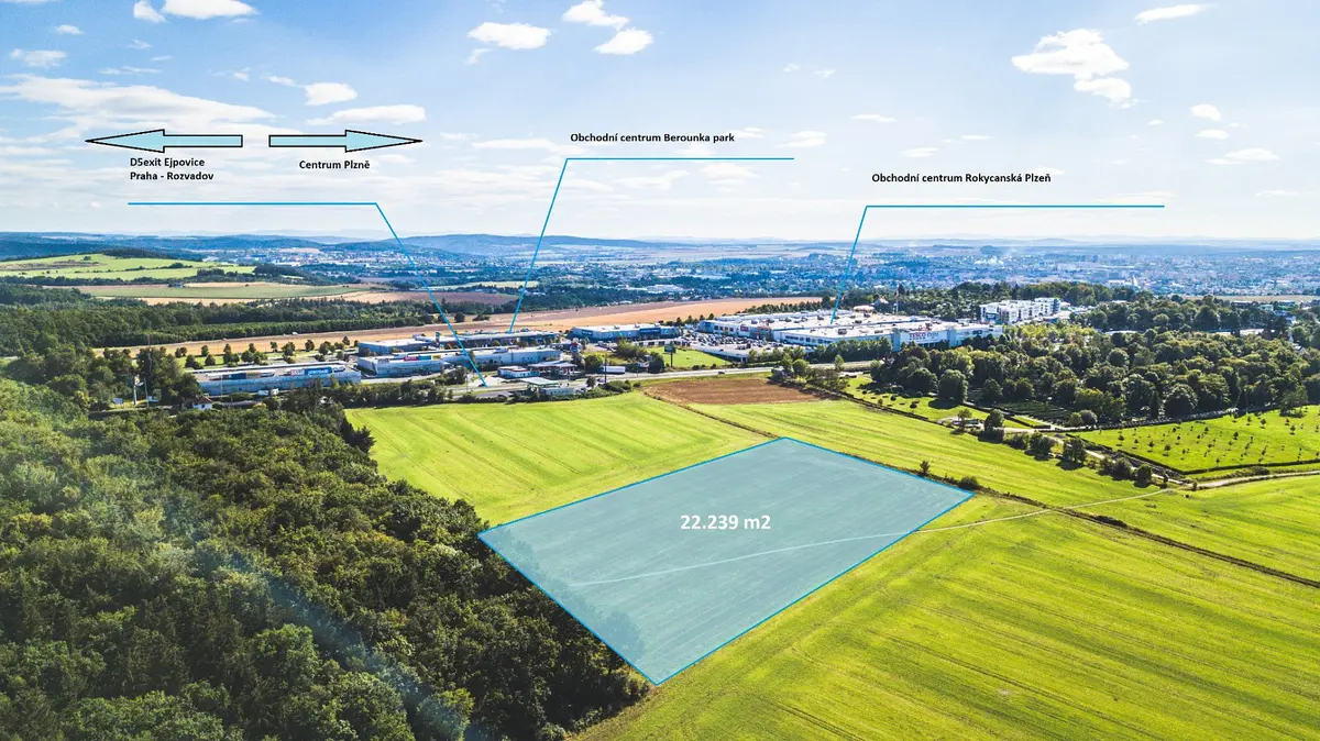 Prodej pozemku 22239 m², Lobzy · Plzeň