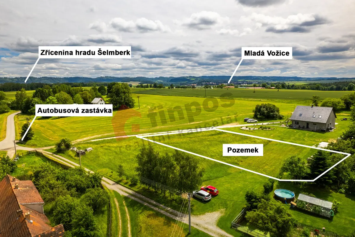Prodej pozemku 702 m², Mladá Vožice - Chocov · okres Tábor