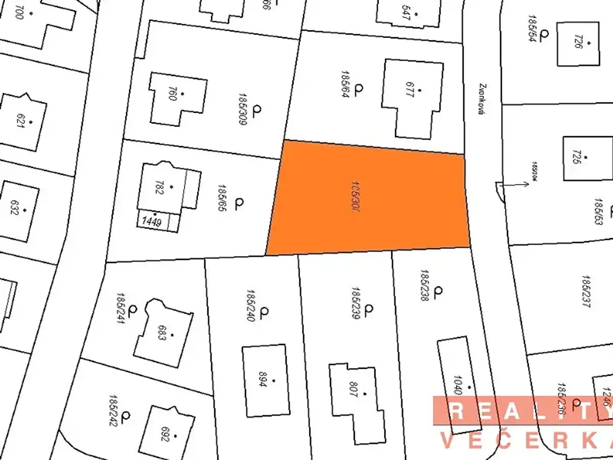 Prodej pozemku 898 m², Zvonková · Chýně