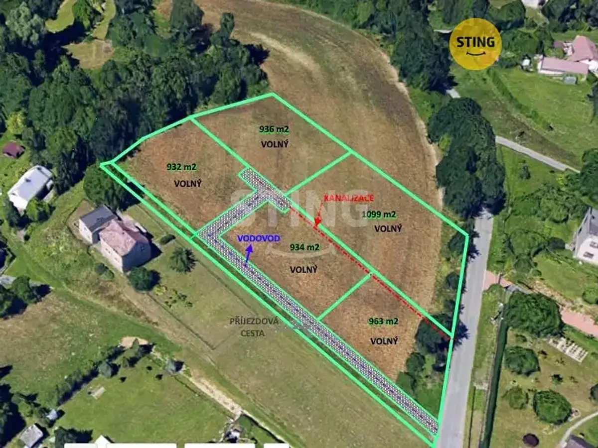 Prodej pozemku 1099 m², Rychvaldská · Skřečoň · Bohumín