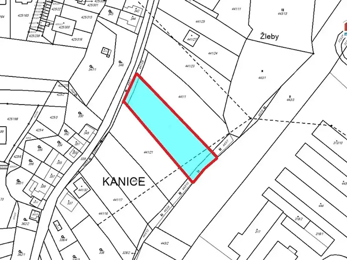 Prodej pozemku 2156 m², Kanice