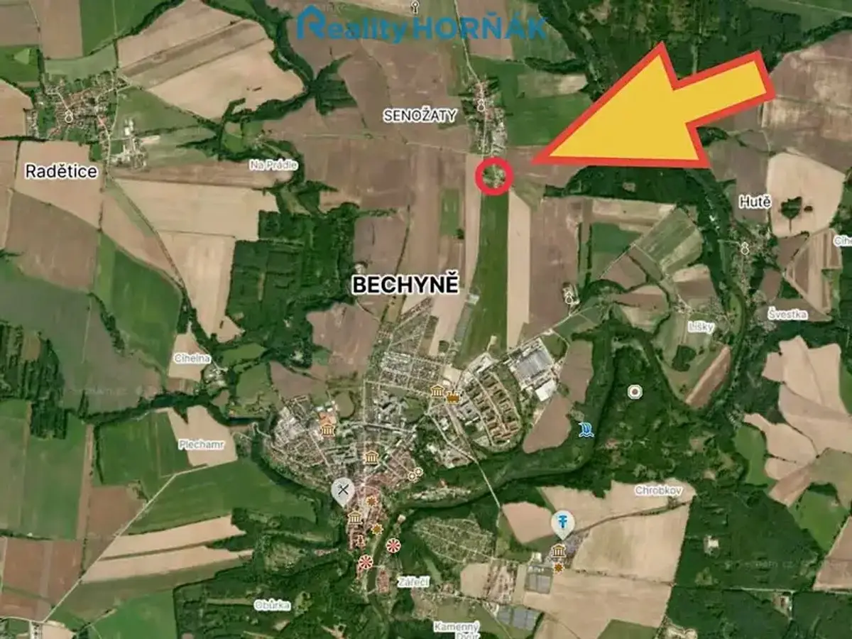 Prodej pozemku 1813 m², Bechyně · okres Tábor