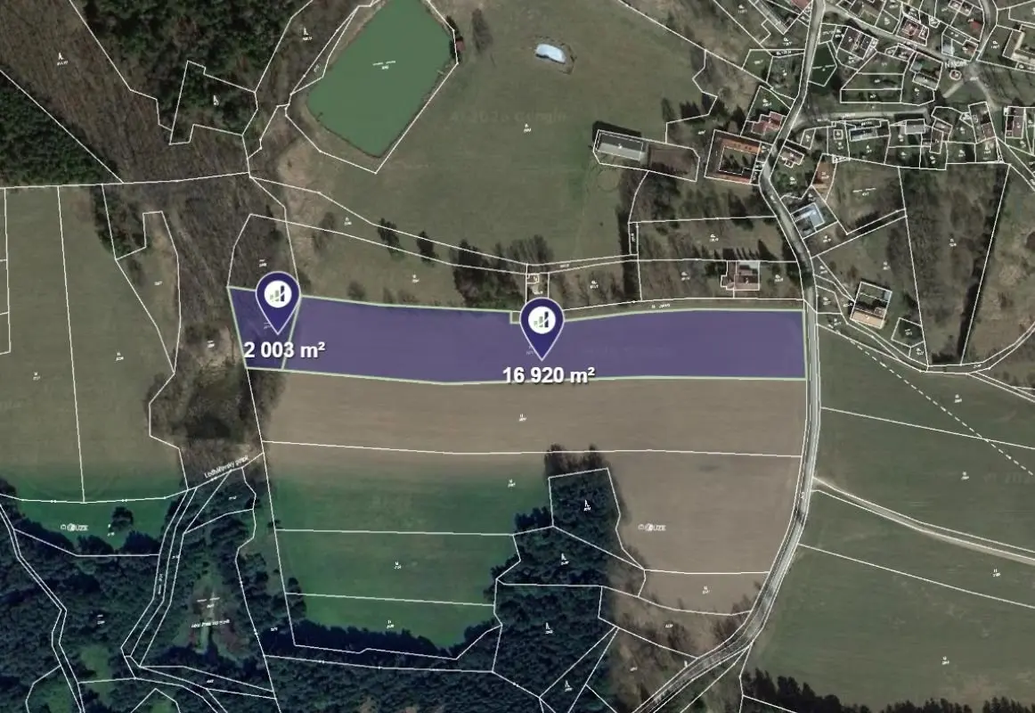 Prodej pozemku 18923 m², Jindřichův Hradec