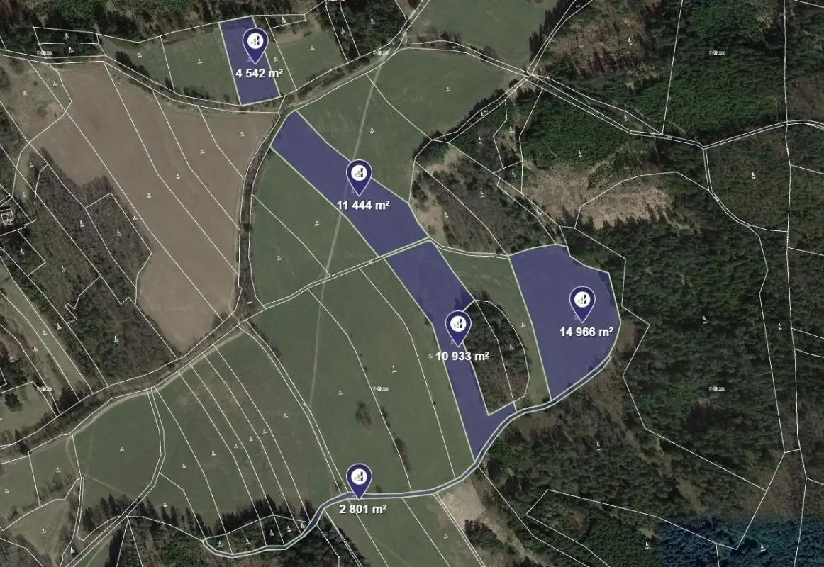Prodej pozemku 44686 m², Jindřichův Hradec