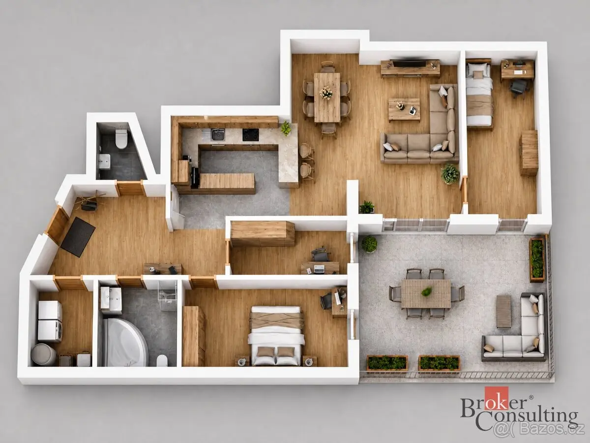 Pronájem bytu 4+kk 179 m², Hlubočepy