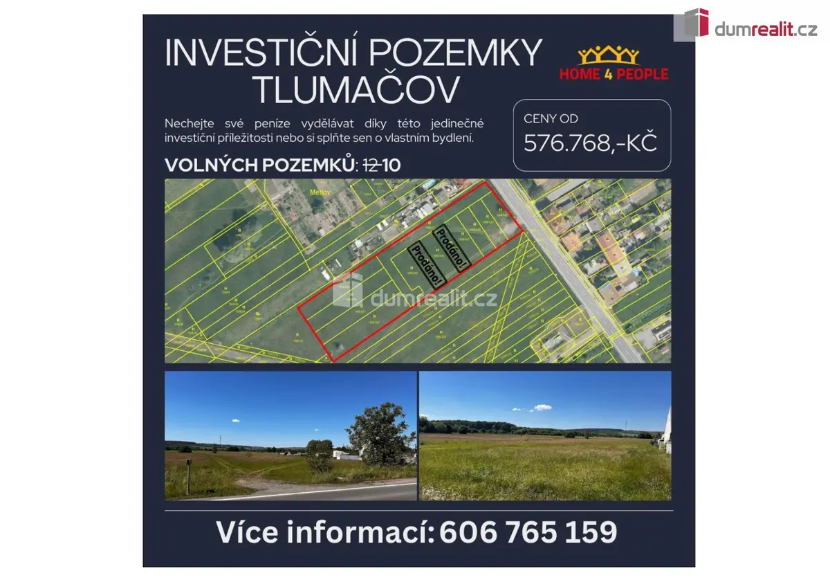 Prodej pozemku 383 m², Tlumačov na Moravě · Tlumačov