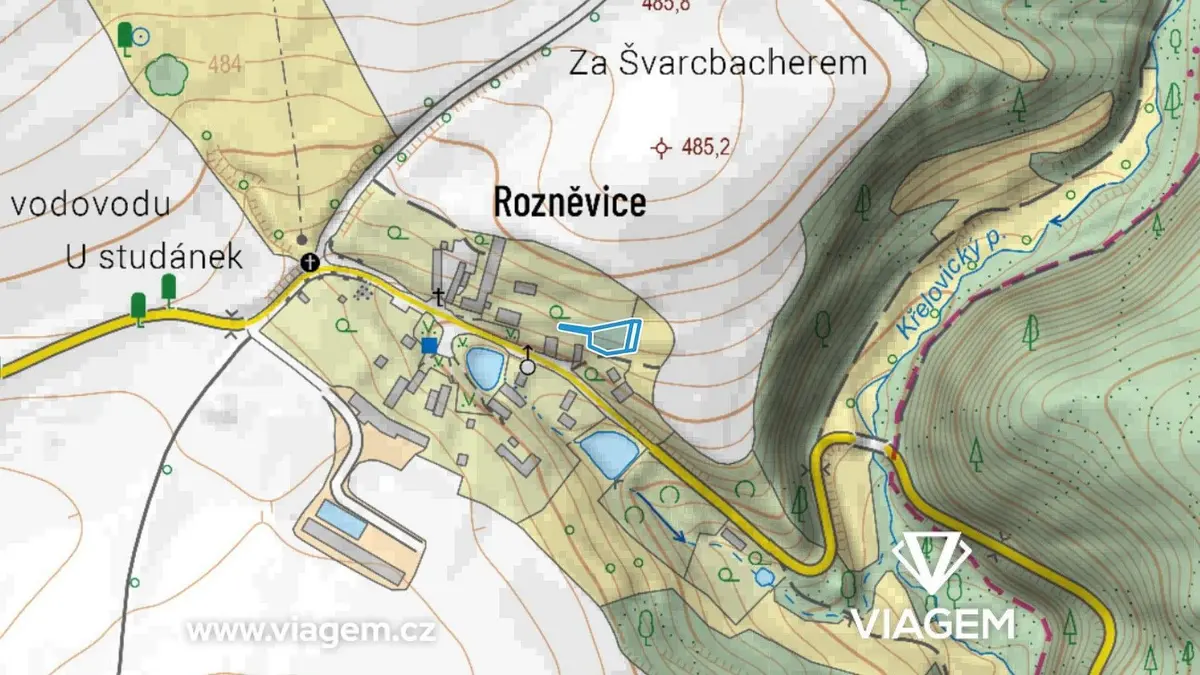 Prodej pozemku 262 m², Rozněvice · Křelovice