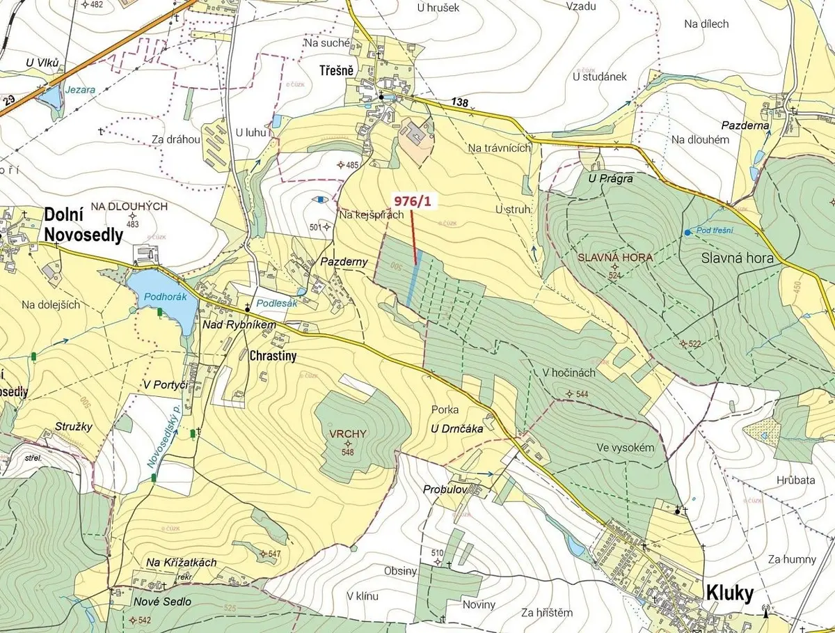 Prodej pozemku 5696 m², Třešně u Záhoří · Dolní Novosedly