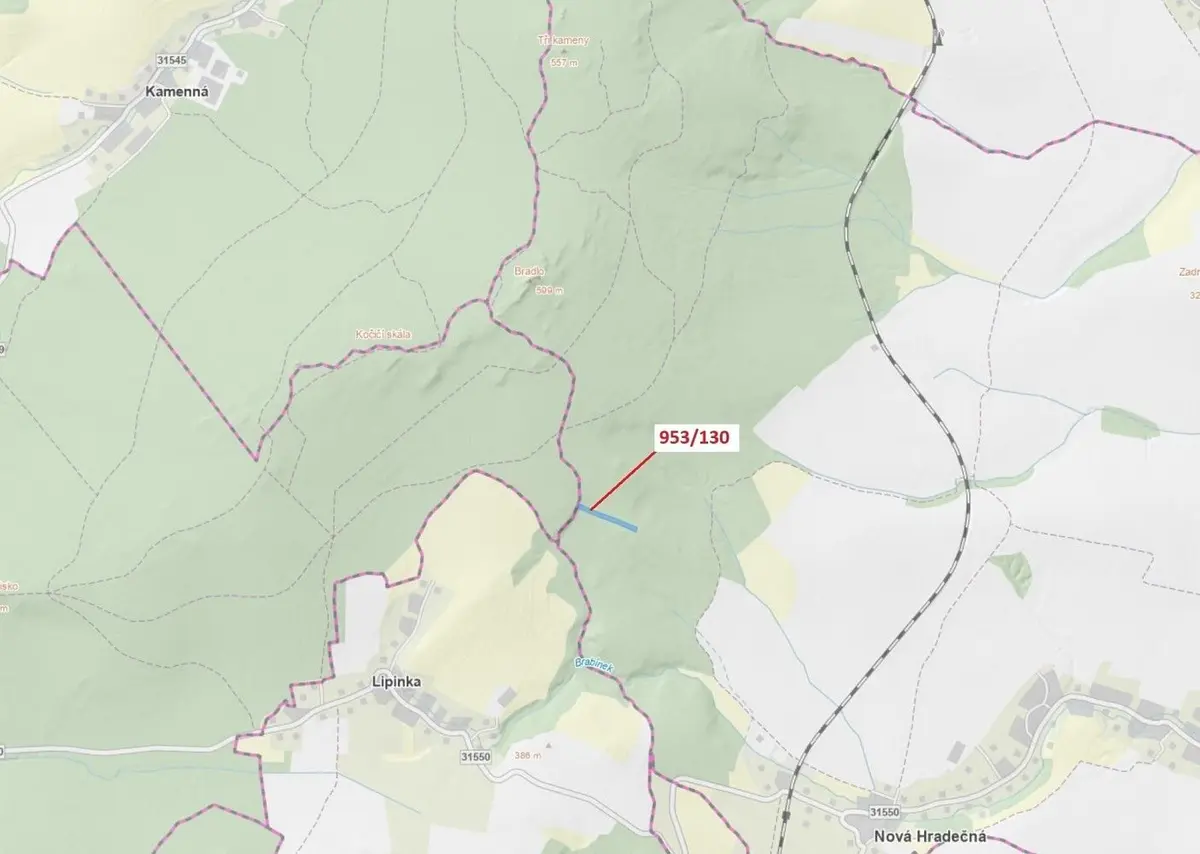 Prodej pozemku 5079 m², Nová Hradečná