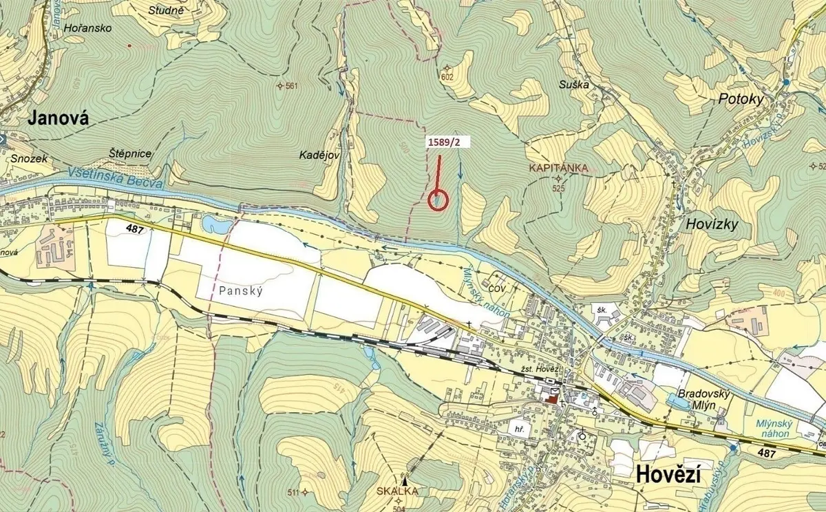 Prodej pozemku 910 m², Hovězí